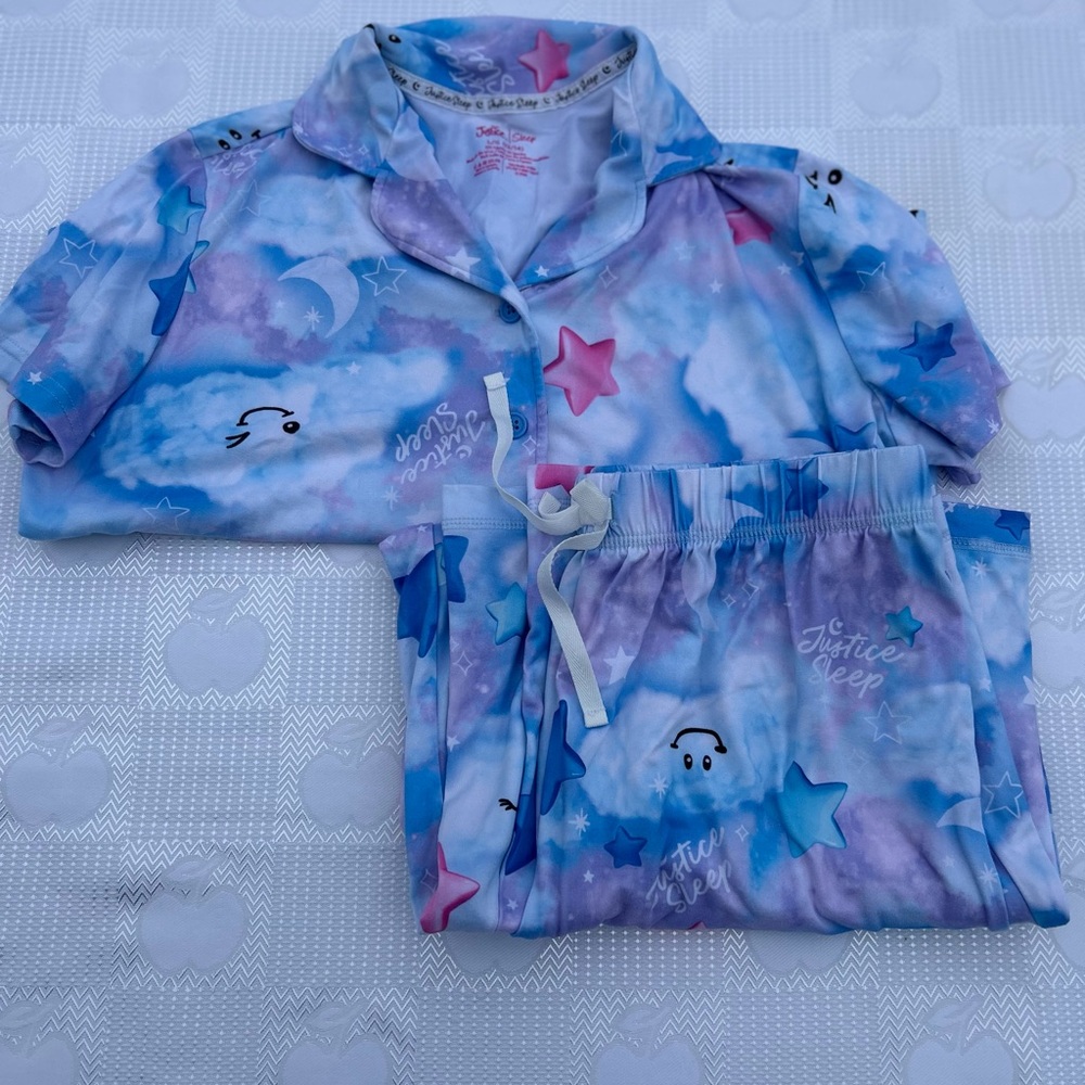 Kids Justice Blue and Pink Star Pajama Set